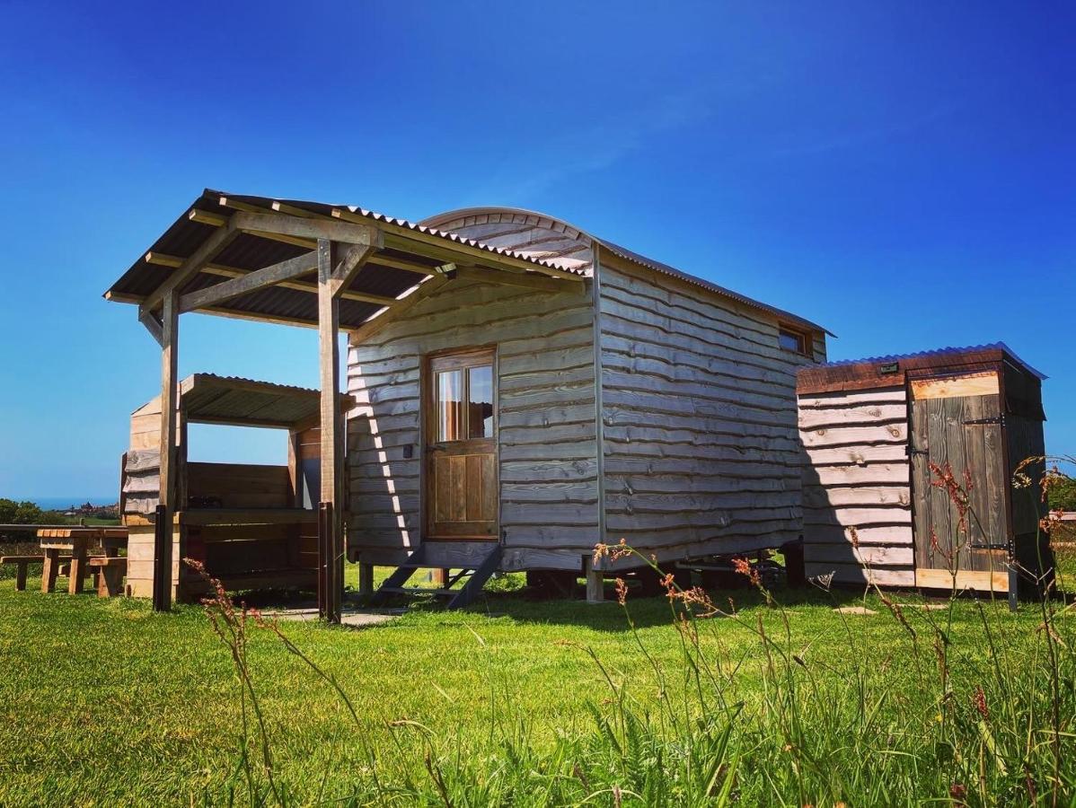 Camping Shepherds Hut In A Private Meadow With Sea Views
